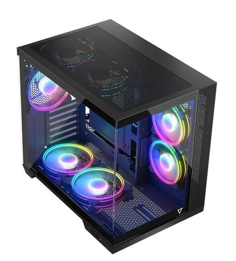 Modecom, Volcano Panorama APEX ARGB 3F Midi, obudowa komputerowa, szara