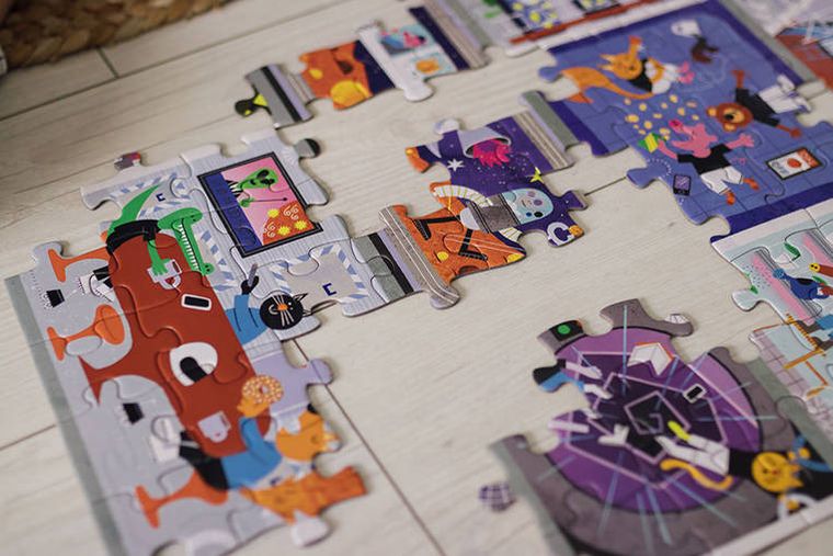 Mudpuppy, Dom na Marsie, puzzle konturowe, 100 elementów