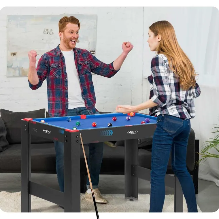 Neo-Sport + stół do gier 5w1: cymbergaj + ping-pong + bilard + koszykówka + łuk z tarczą