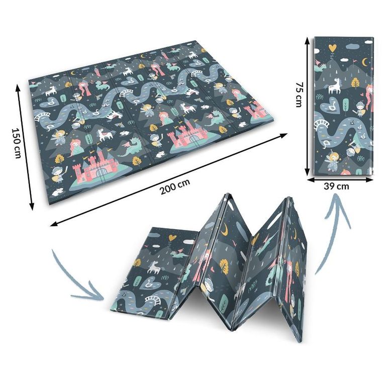 Nukido, mata piankowa, składana, 200-150-1 cm