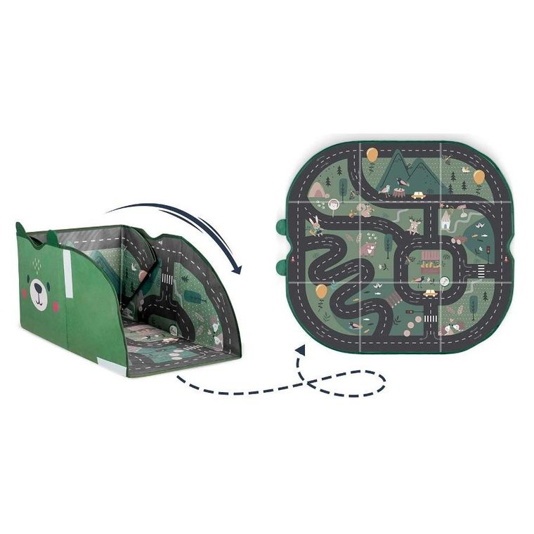 Nukido, pojemnik na zabawki i mata, zielony