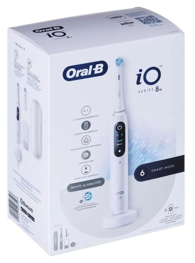 Oral-B, iO Series 8N, szczoteczka do zębów, White Alabaster