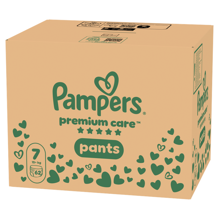 Pampers, Premium Care, pieluchomajtki, rozmiar 7, 15kg+, 62 szt.