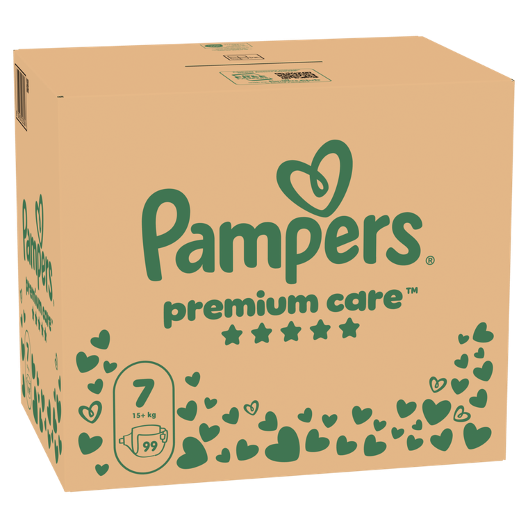 Pampers, Premium Care, pieluchy jednorazowe, rozmiar 7, 15kg+, 99 szt.