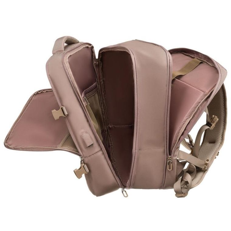 Peterson, plecak podróżny z portem USB, beżowy