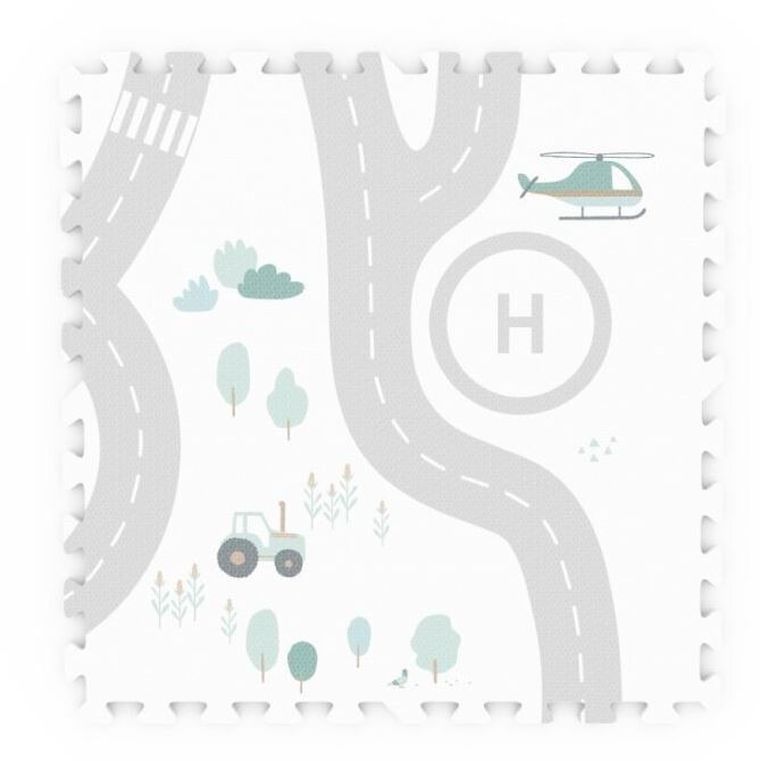 Play&Go, mata piankowa, dwustronna, Roadmap, 120-80 cm