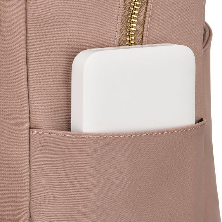 Plecak miejski, różowy, skóra ekologiczna, Peterson