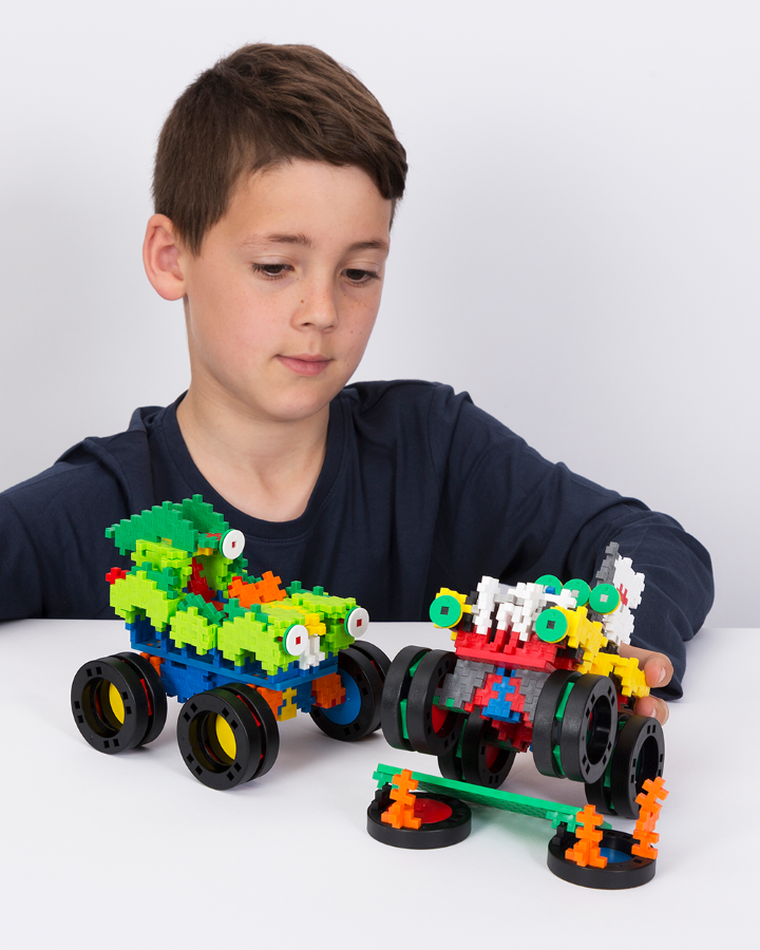 Plus-Plus, Zestawy Basic, Monster Trucks, klocki, 600 elementów