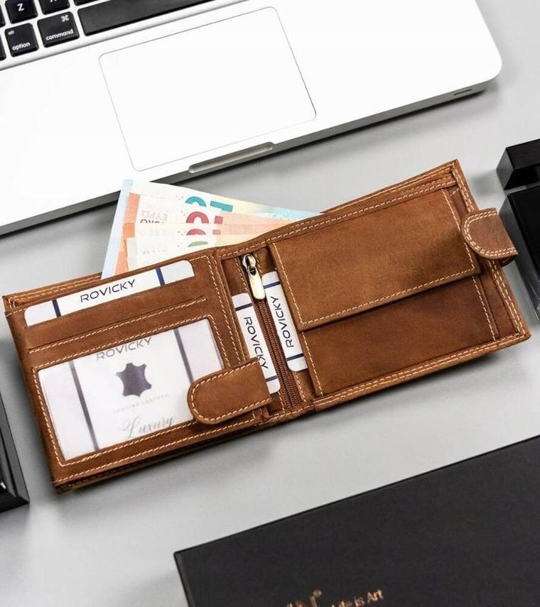 Portfel, brązowy, skórzany, Always Wild