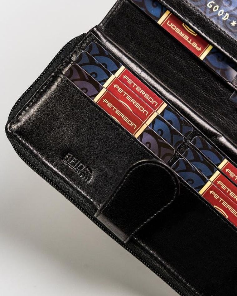 Portfel, czarny, skórzany, Peterson