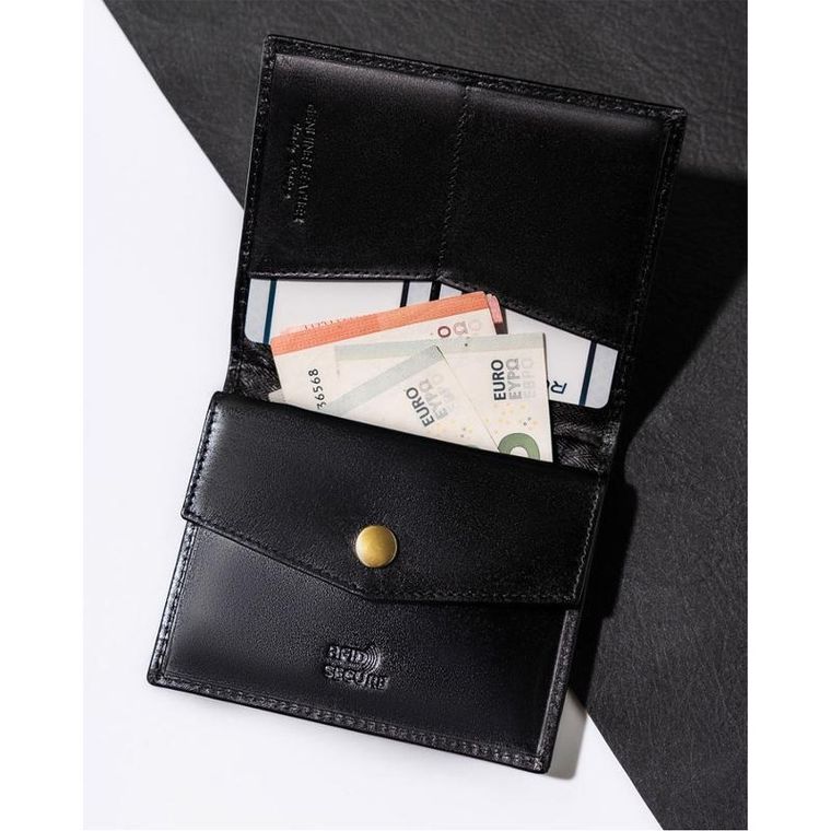 Portfel, czarny, skórzany, Rovicky