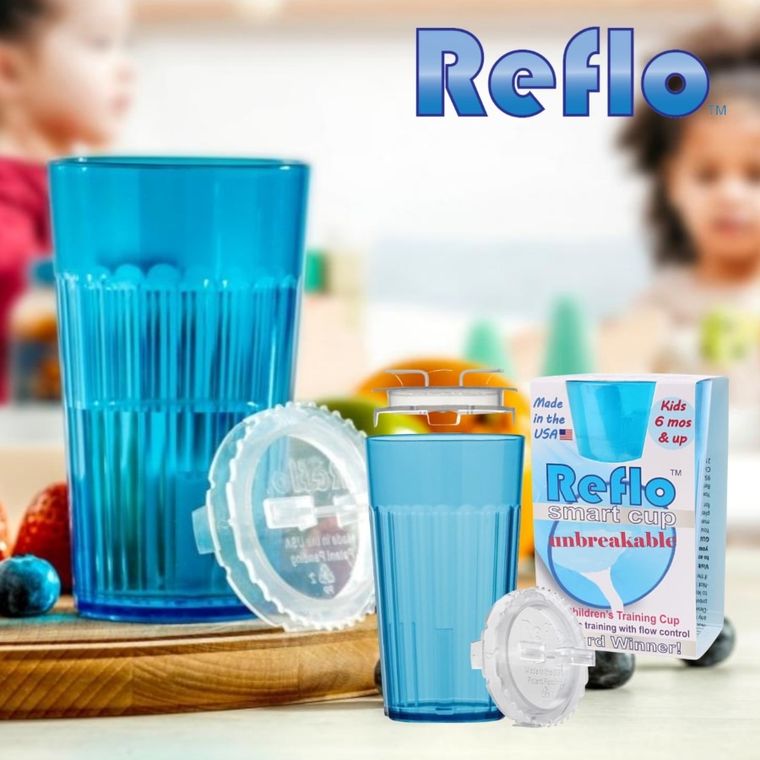 Reflo, kubek do nauki picia, niebieski, 280 ml