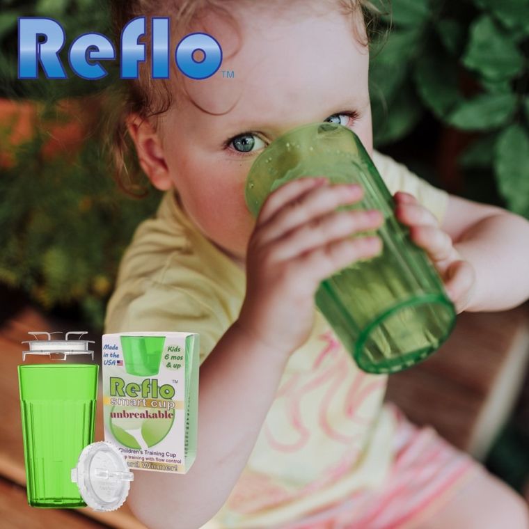 Reflo, kubek do nauki picia, zielony, 280 ml