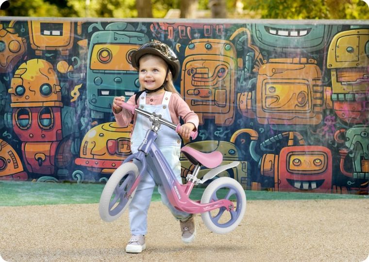 Ricokids, Funnu, rowerek biegowy dla dzieci, różowo-fioletowy