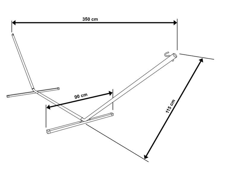 Royokamp, stelaż, stojak do hamaka, metalowy, 360-105-90 cm