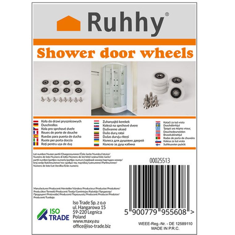 Ruhhy, kółka do kabiny prysznicowej