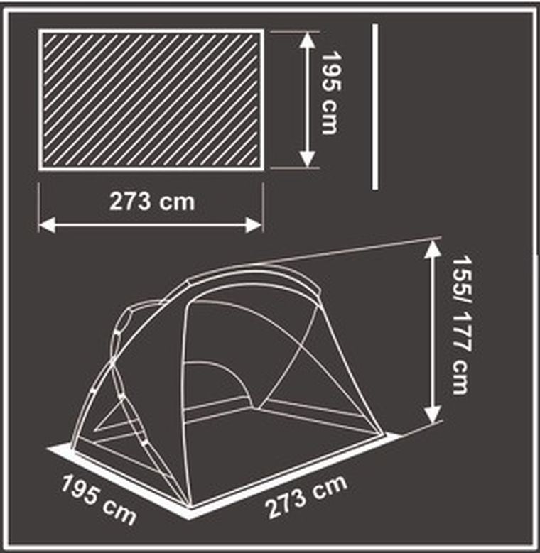 Saska garden, namiot ogrodowy 4 osobowy, 273-195-175/155cm