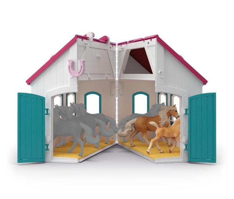 Schleich, Horse Club, Mała Podkowa, Otwarta stajnia, zestaw, 42703