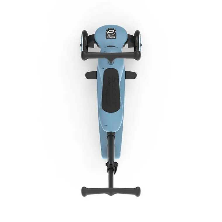 Scoot & Ride, Highwaykick 1, Push and Go, jeździk i hulajnoga z rączką do prowadzenia 2w1, Steel