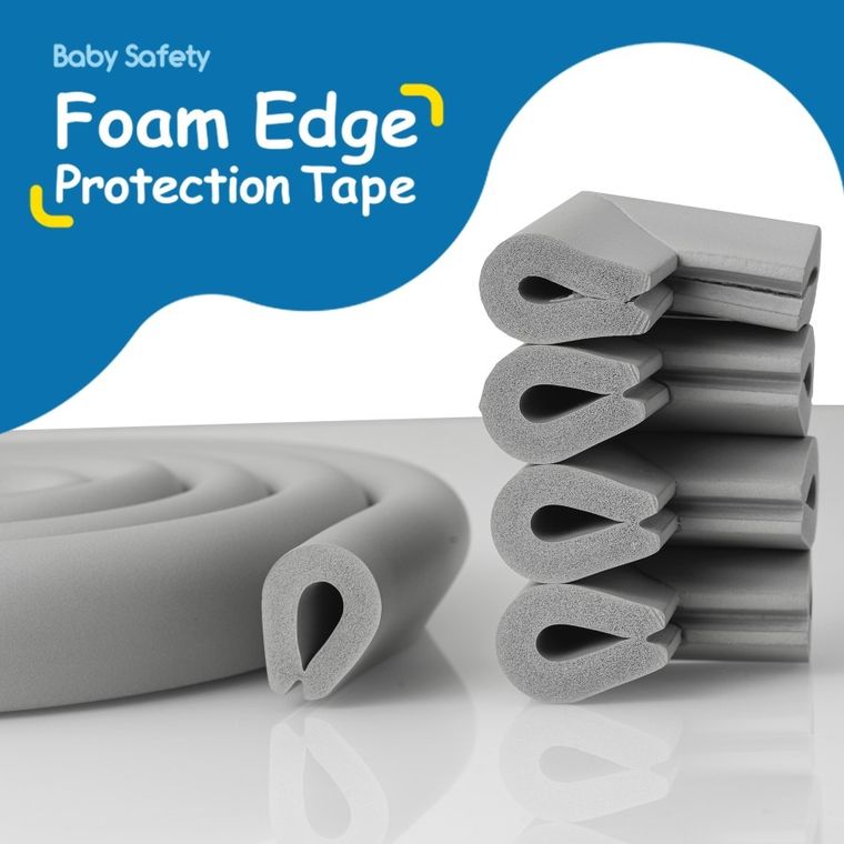 Sipo, piankowa taśma zabezpieczająca szklane krawędzie mebli, 2 metry, szara