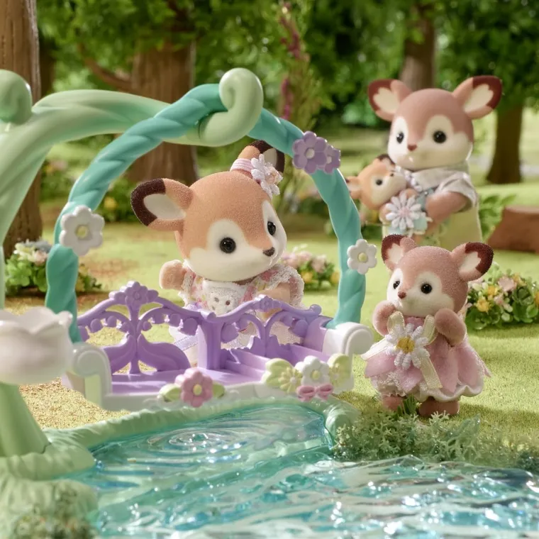 Sylvanian Families, Jelonki na kwiatowej huśtawce, zestaw z figurkami, 5801