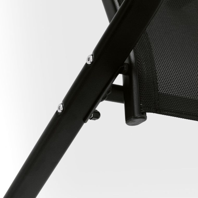 Tadar, krzesła ogrodowe, stalowe, czarne, 55-75-91 cm, 2 szt.