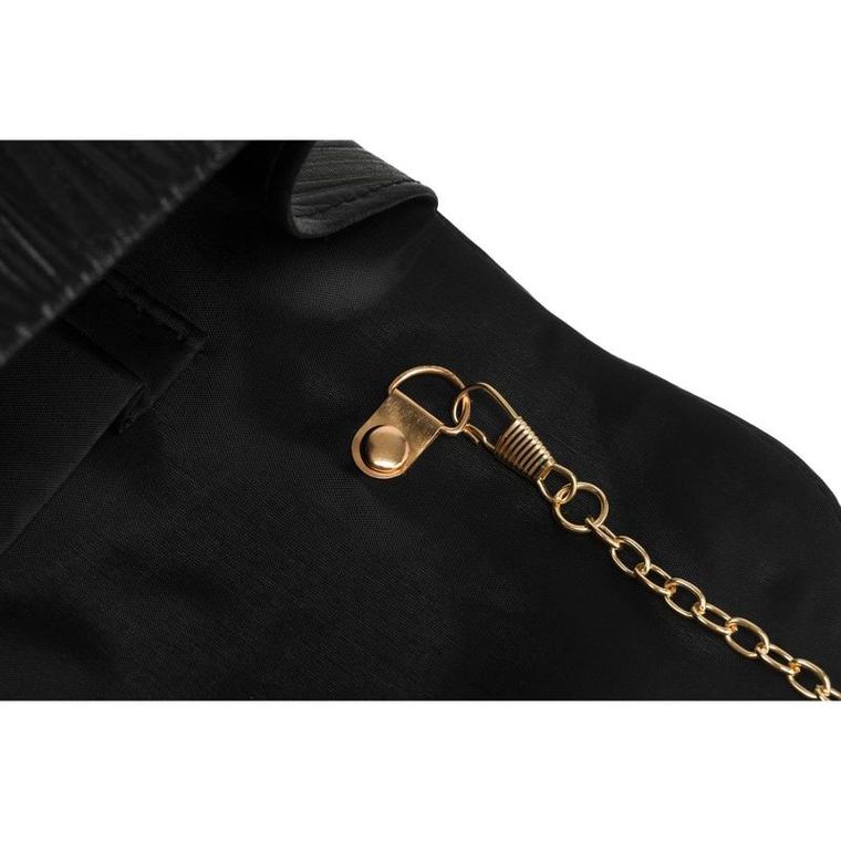 Torebka kopertówka, czarna, skóra ekologiczna, Rovicky