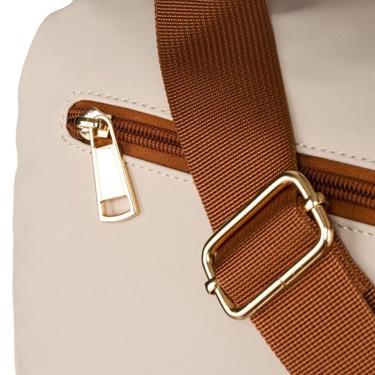 Torebka listonoszka, beżowa, skóra ekologiczna, Petreson