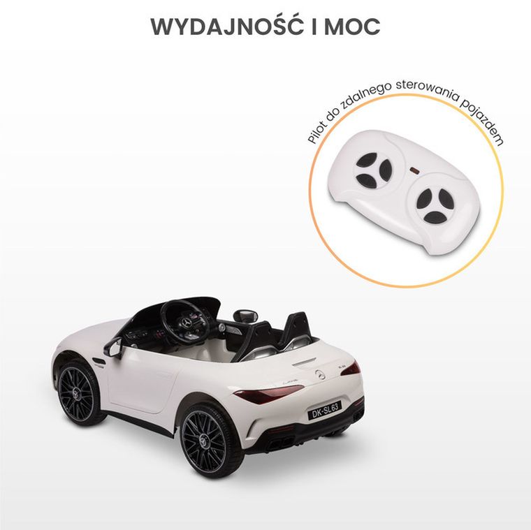Toyz, Mercedes SL63, pojazd na akumulator, white