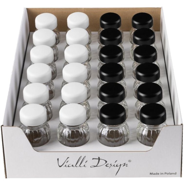 Vialli Design, słoiczki na przyprawy, Vilagio, 12 białe + 12 czarne