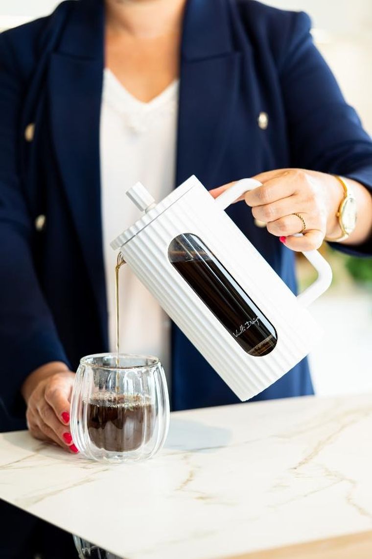 Vialli Design, zaparzacz do kawy i herbaty, 1000 ml, Livio, biały