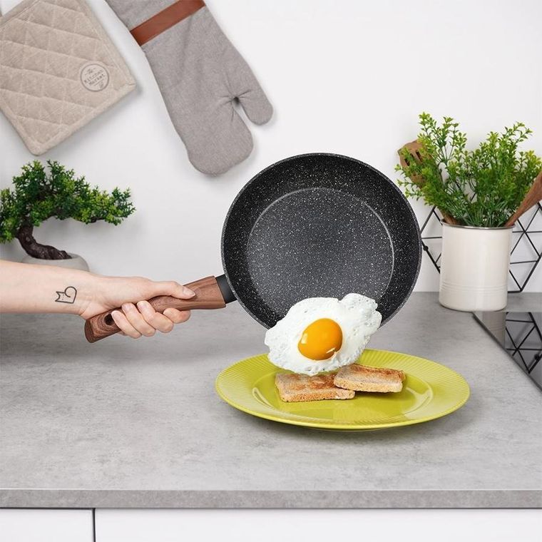 Vilde, Black & Wood, zestaw patelni, 20/24/28 cm, 3 szt.