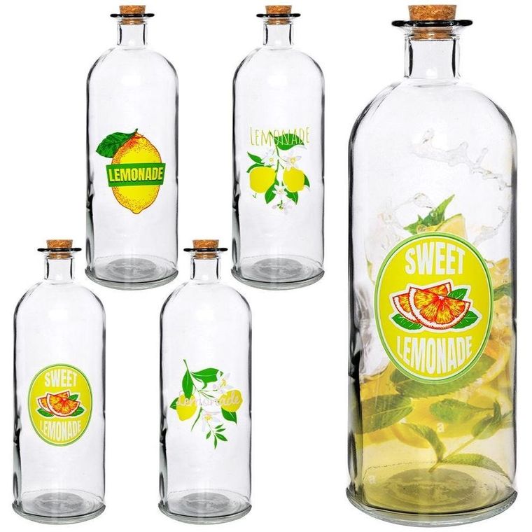 Vilde, butelka szklana na lemoniadę, z korkiem, 1 l