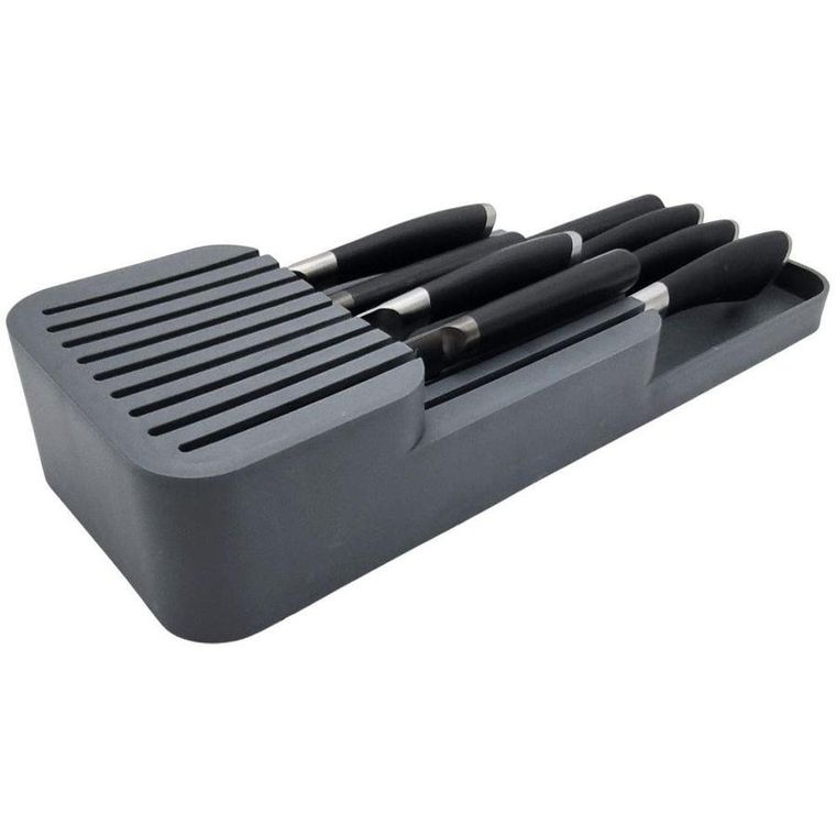 Vilde, organizer do szuflady na noże kuchenne, szary, 39-14.5-7.5 cm