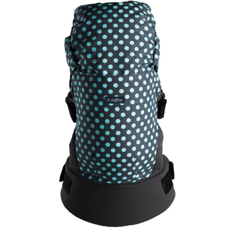 Zaffiro, Care, nosidełko dla niemowląt, szaro-turkusowe groszki