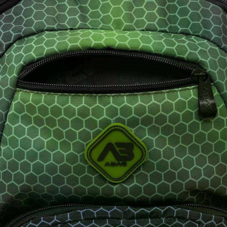 Abag, plecak szkolny, 3-komorowy, hexagon green ombre