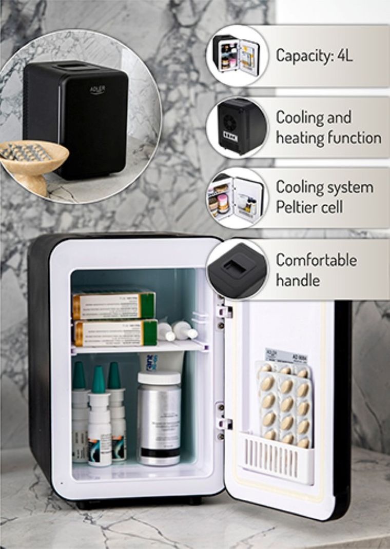 Adler, mini lodówka, AD 8084