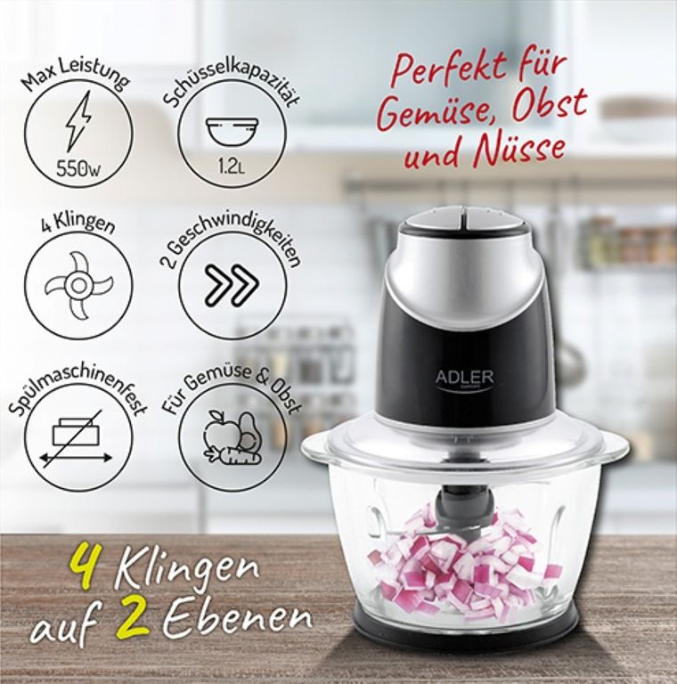 Adler, rozdrabniacz ze szklaną misą, AD 4082