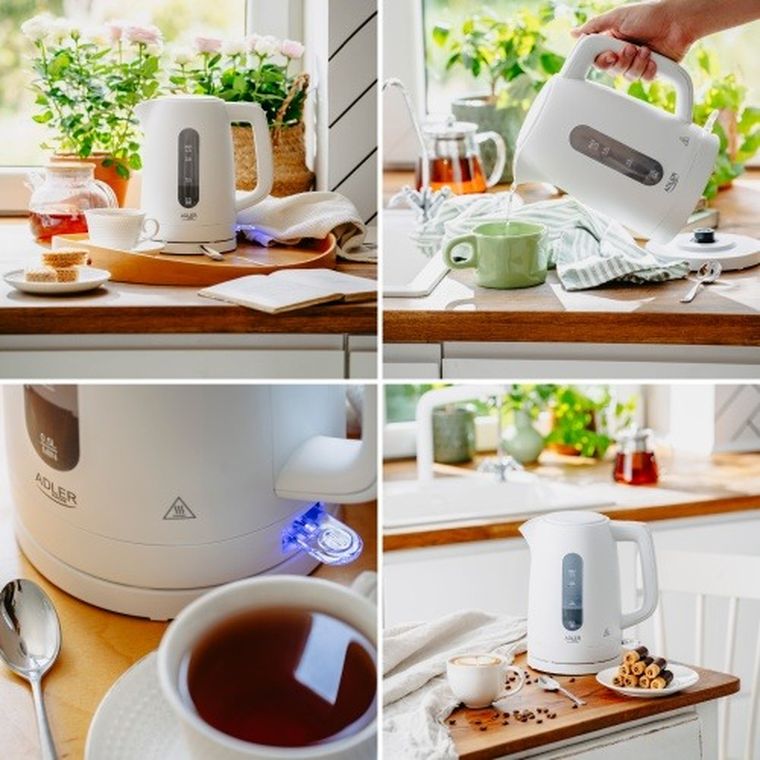 Adler, Strix, czajnik elektryczny, biały, 1,7l