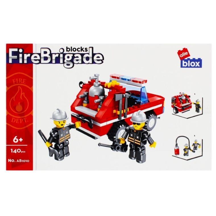 Alleblox, pojazd strażacki, klocki konstrukcyjne, 140 elementów