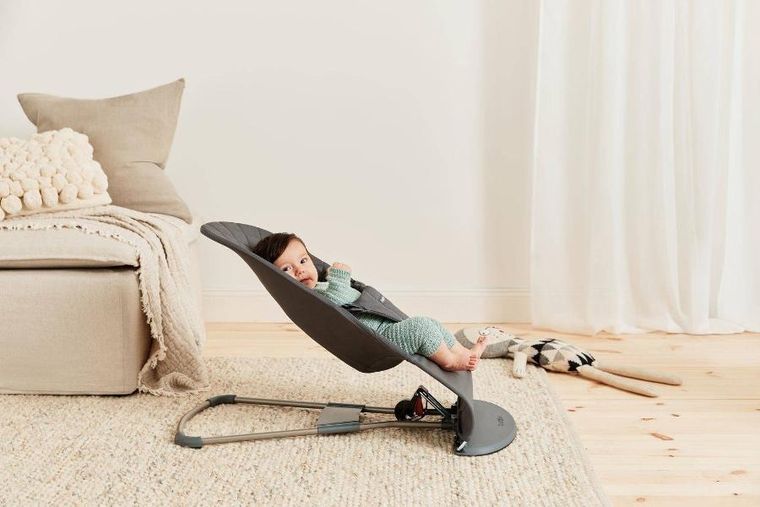 BabyBjörn, Bliss Woven, leżaczek bujaczek, antracytowy + zabawka do leżaczka, Balance, Googly Eyes