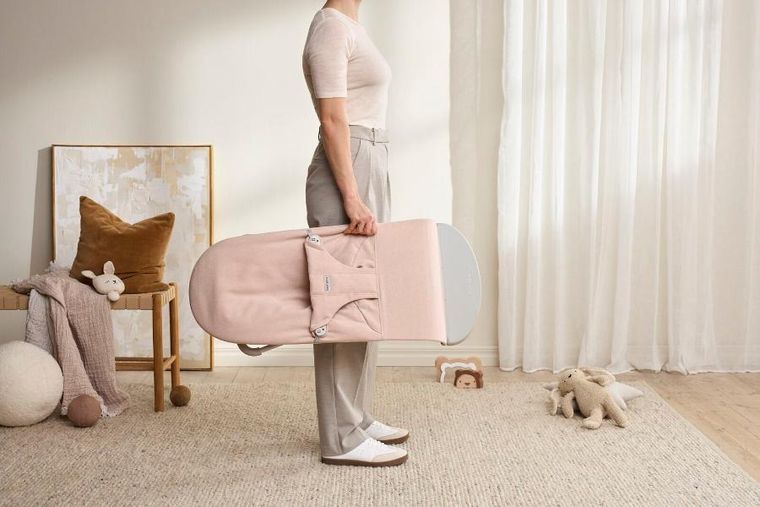 BabyBjörn, Bliss Woven, leżaczek, jasny róż, melanż