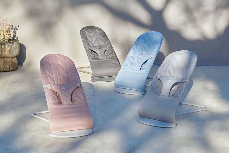 BabyBjörn, Bliss Woven, Petal Quilt, leżaczek, jasnoszary