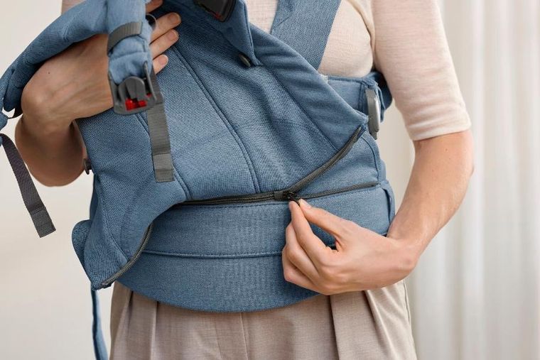 BabyBjörn, Harmony, nosidełko, woven, niebieski melanż