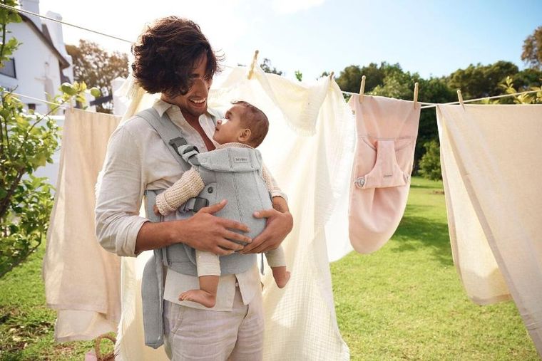 BabyBjörn, Harmony, Woven, nosidełko, jasny szary, melanż