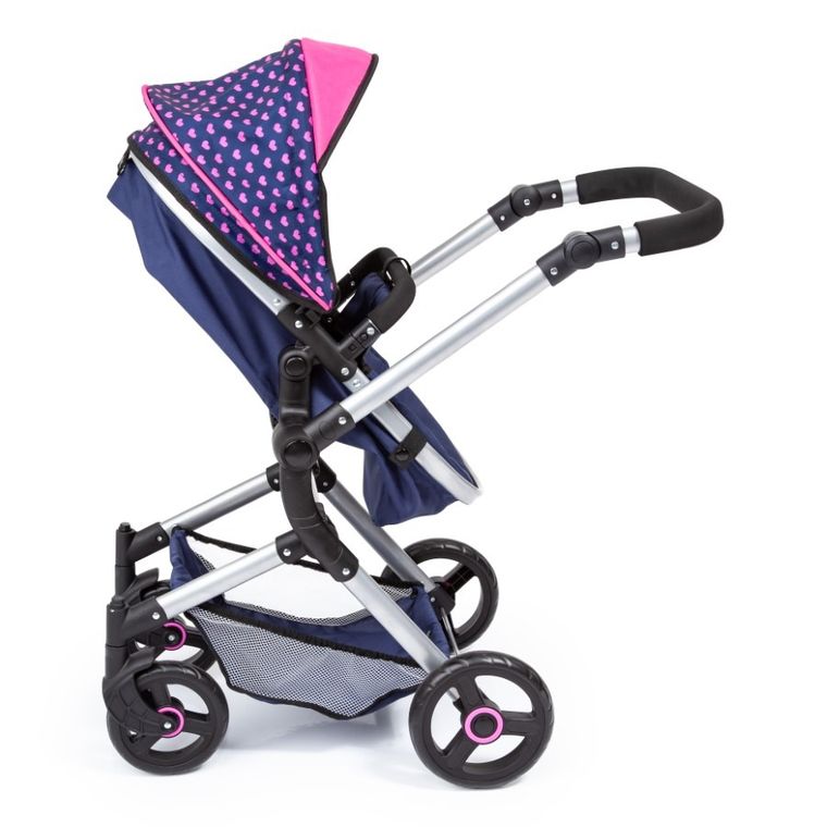 Bayer Design, Neo Vario Combi, głęboki wózek dla lalek z torbą, niebieski z jednorożcem