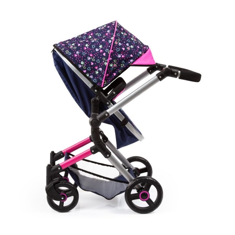 Bayer Design, Neo Vario Combi, głęboki wózek dla lalek z torbą, niebieski z wróżkami i gwiazdami