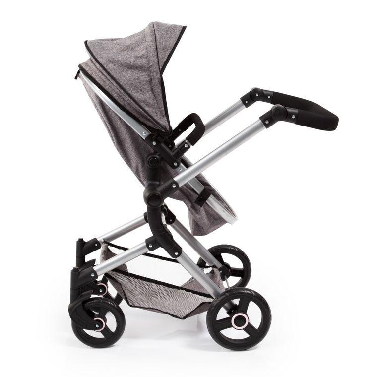 Bayer Design, Neo Vario Combi, głęboki wózek dla lalek z torbą, szary z koroną