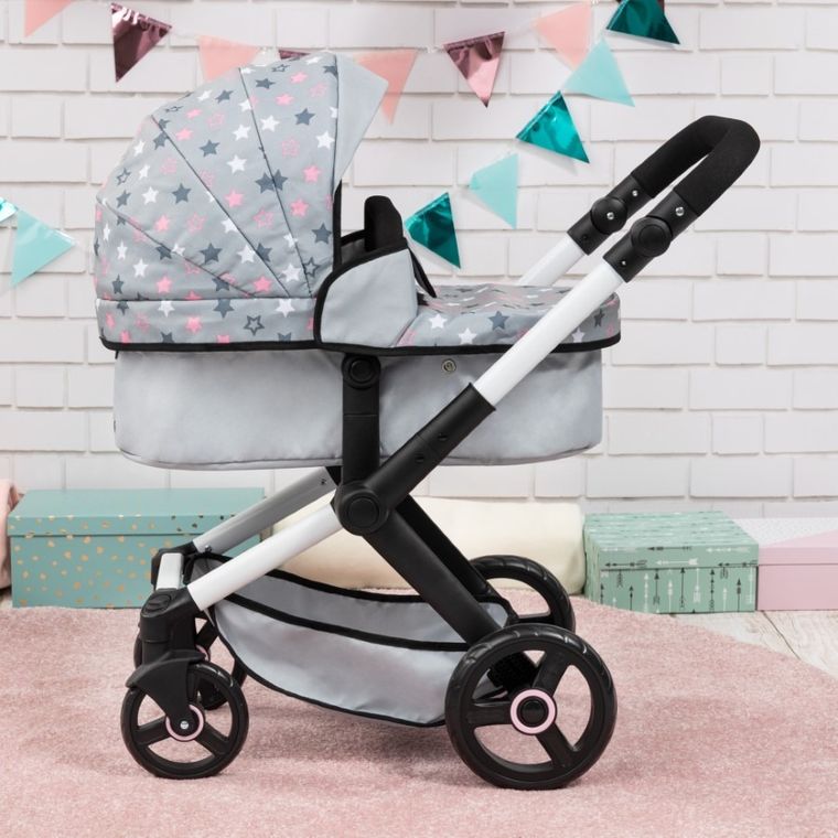 Bayer Design, Xeo Combi, głęboki wózek dla lalek z torbą, szary