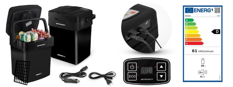 Berdsen, Icemax, lodówka turystyczna, tryb Eco, czarna, 29l